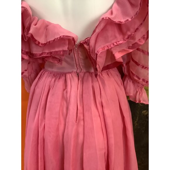 1970's Pink Ruffle Dress - Picture 5 of 16